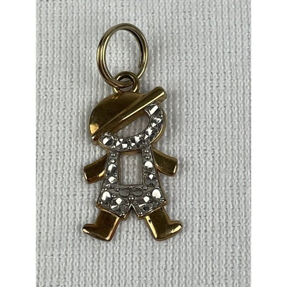 Michael Anthony Jewelry - Michael Anthony 14k Yellow and White Gold Child With Cap Boy Pendant